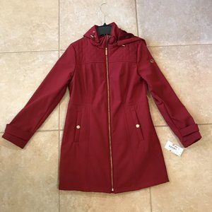 Michael Kors Dark Red Winter Coat with Removable Hood